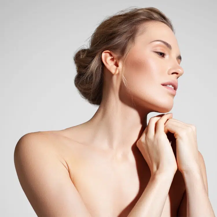 beautiful woman with flawless skin renuvion treatment at kerin medspa