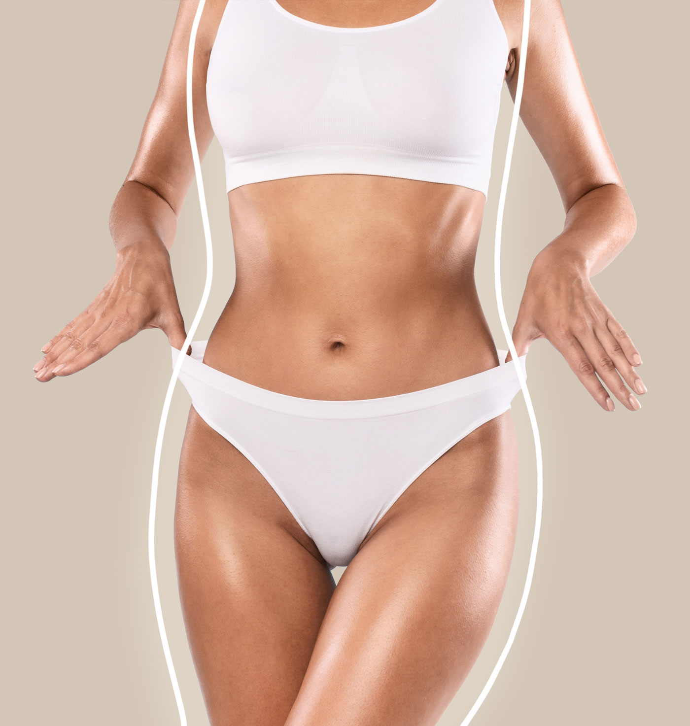 Unrecognizable Lady Posing Isolated On Blue Studio Background<br />

